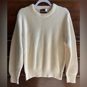 Vintage Moss Creek Trader Cream Knit Sweater Size Medium Made In USA